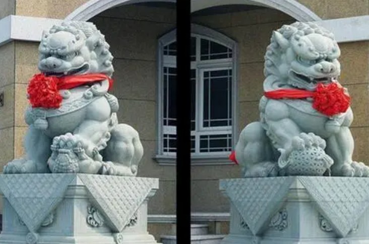 镇宅石狮蓝狮娱乐子的摆放讲究