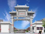 蓝狮在线寺庙石雕牌楼制作样式图片